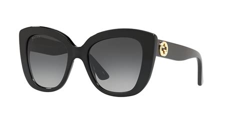 Gucci GG0327S 52 Grey Gradient & Shiny Black Sunglasses